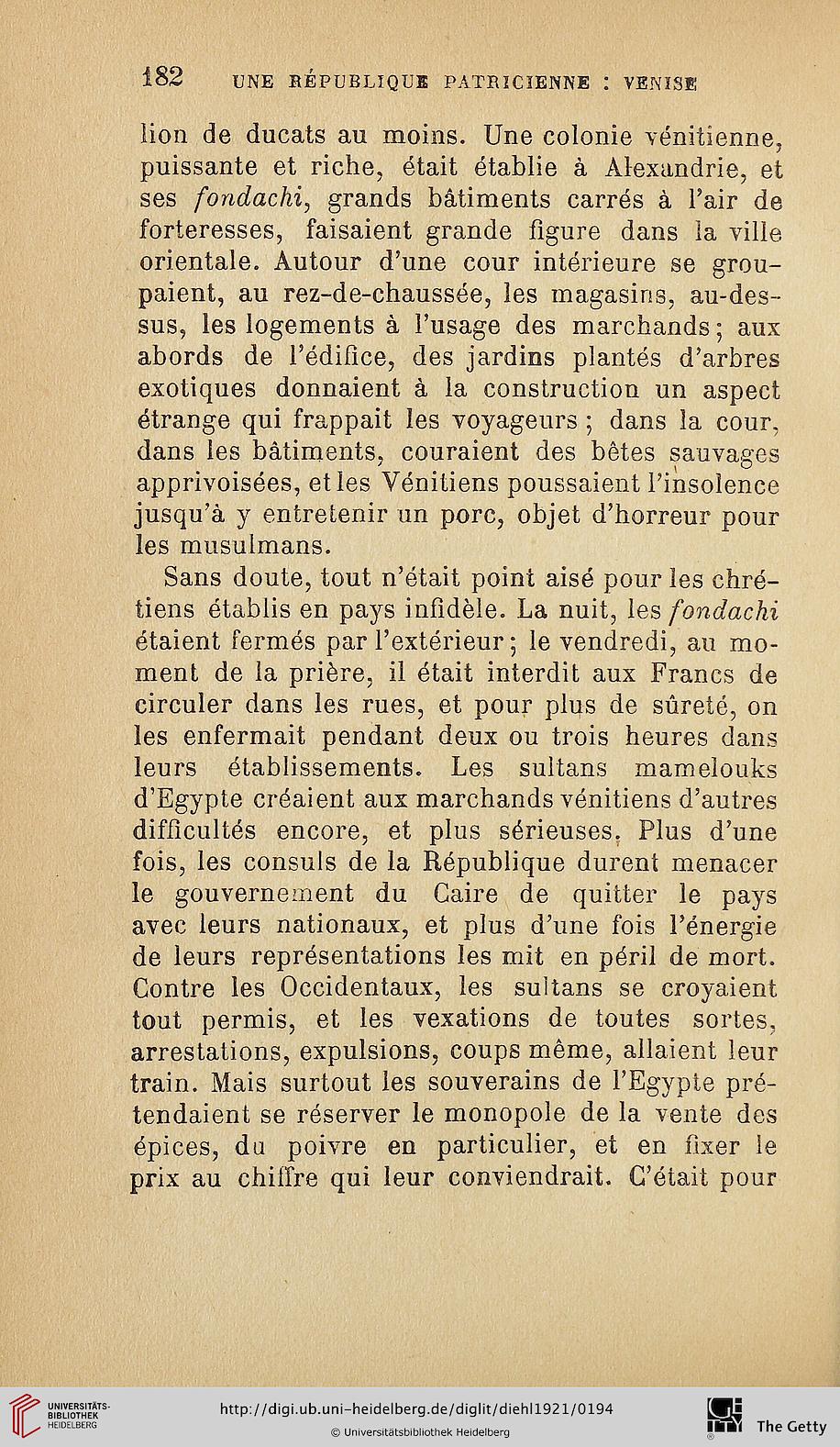 Diehl, Charles Une République patricienne Venise (Paris