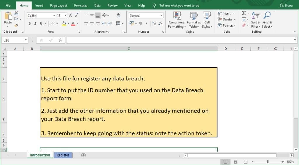 Data breach report and form Template Digidly