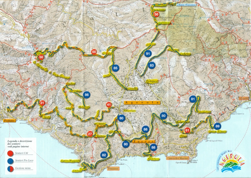 Sentiero Degli Dei Wanderkarte Benvenuti sui SENTIERI DEGLI DEI