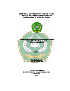 Keluarga Sakinah Menurut Jama'ah Tablig Ditinjau Dari Perspektif Hukum Islam (Studi Kasus Jama'ah Tabligh Kota Kendari) Skripsi - Repository Iain Kendari