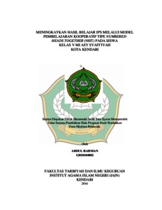 Meningkatkan Hasil Belajar Ips Melalui Model Pembelajaran Kooperatif Tipe Numbered Heads Together (Nht) Pada Siswa Kelas V Mi Asy Syafi'iyah Kota Kendari Skripsi - Repository Iain Kendari
