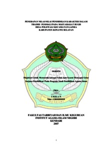 Penerapan Nilai-Nilai Pendidikan Karakter Dalam Tradisi Pemmali Pada Masyarakat Bugis Desa Polewali Kecamatan Lainea Kabupaten Konawe Selatan - Repository Iain Kendari