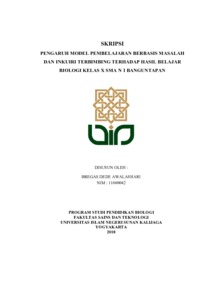 Skripsi Pengaruh Model Pembelajaran Berbasis Masalah Dan Inkuiri Terbimbing Terhadap Hasil Belajar Biologi Kelas X Sma N 1 Banguntapan - Institutional Repository