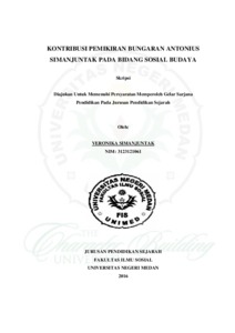 Kontribusi Pemikiran Bungaran Antonius Simanjuntak Pada Bidang Sosial Budaya. Skripsi Jurusan Pendidikan Sejarah, Fakultas Ilmu Sosial, Universitas Negeri Medan. 2016. - Digital Repository Universitas Negeri Medan
