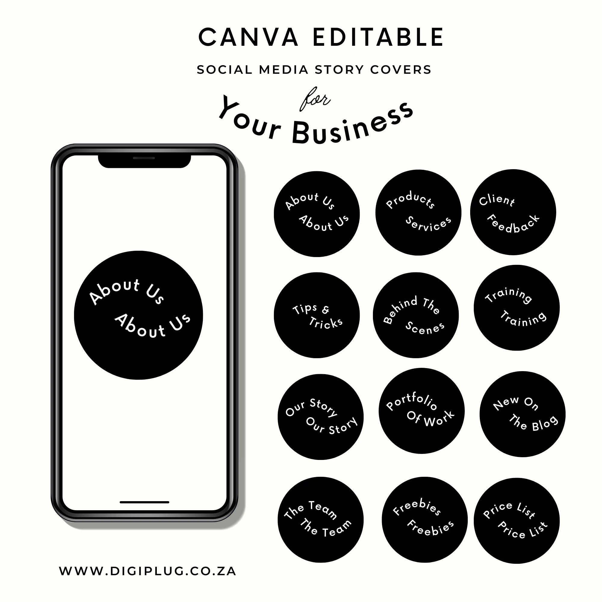 Editable Business Instagram Highlight Covers DigiPlug