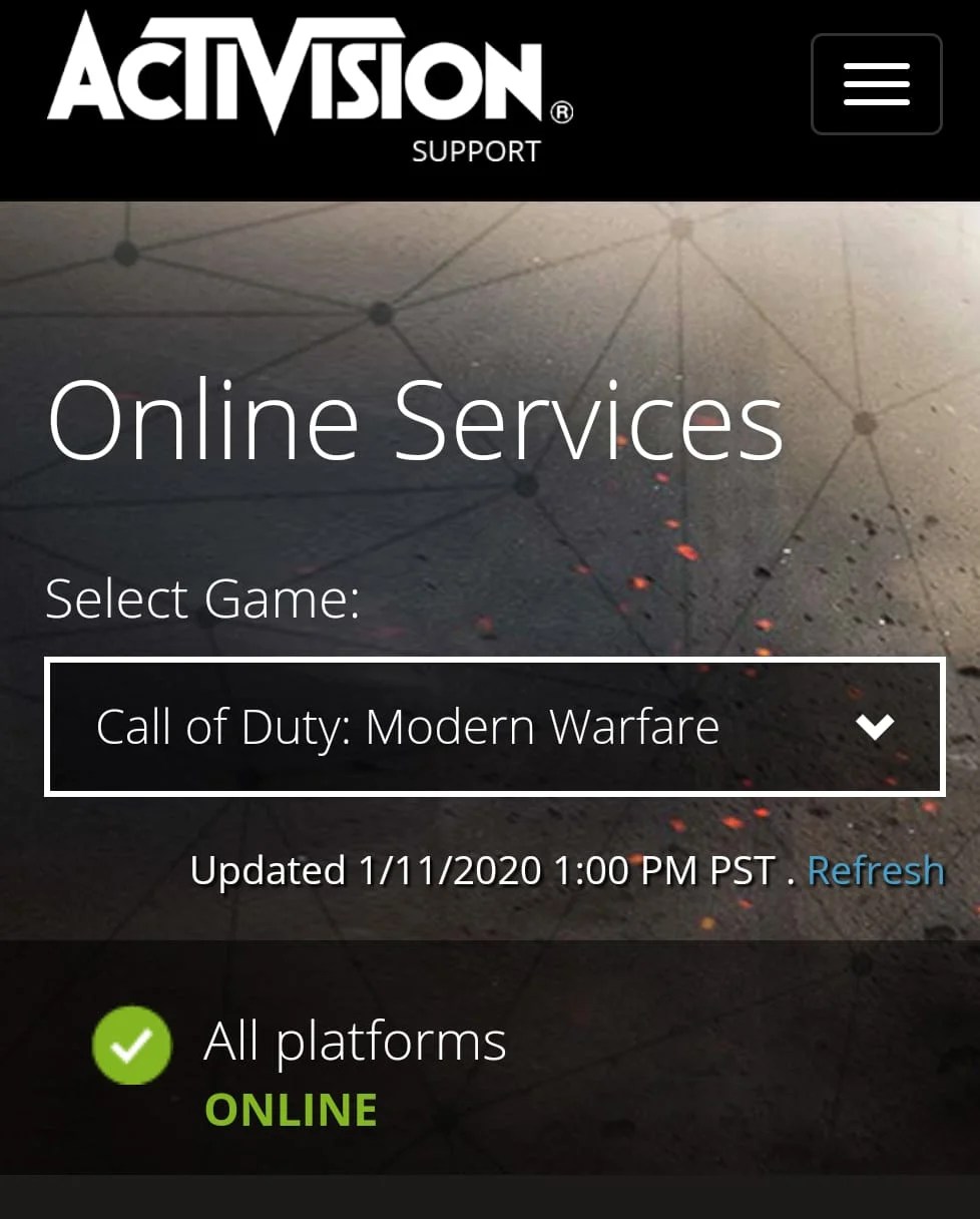 COD servers down Call of Duty modern warfare servers down Game not
