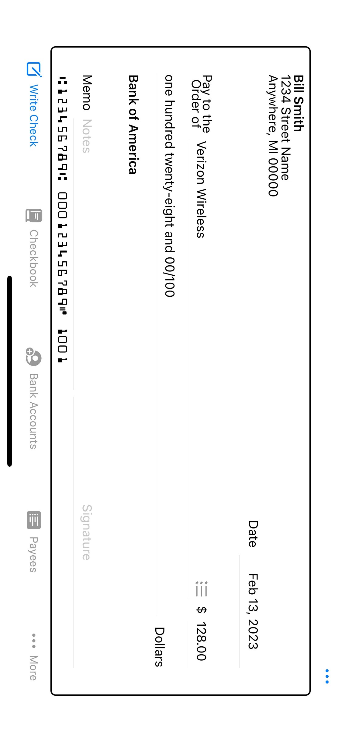 DigitalSoft Check Writer Print checks from your phone for free!
