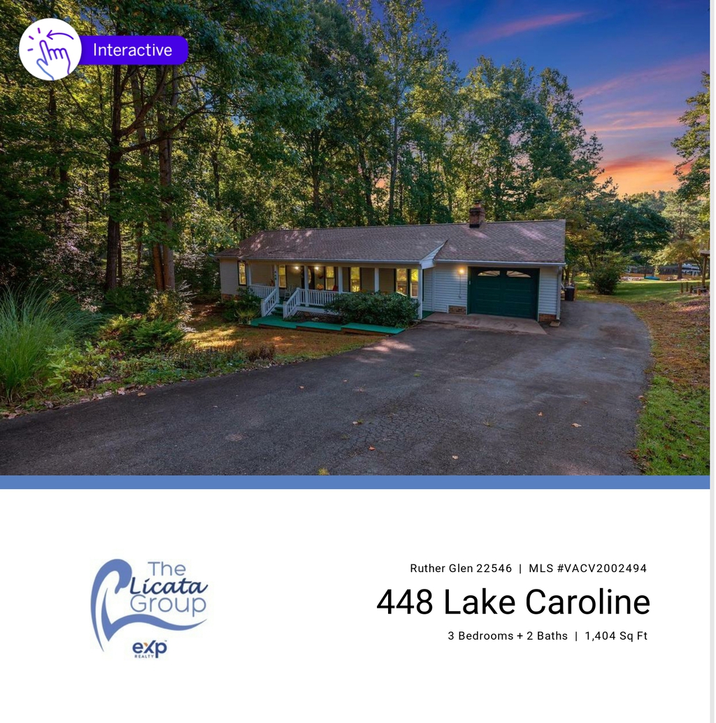 448 Lake Caroline Dr, WATERFRONT in Ruther Glen VA 22546 SOLD by Licata