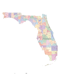 Editable Florida Map Counties and Roads - Illustrator / PDF | Digital