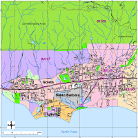 Editable Goleta Map with Roads, Highways &amp; Zip Codes - Illustrator 