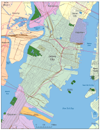 Editable Jersey City, NJ City Map Illustrator / PDF Digital Vector Maps