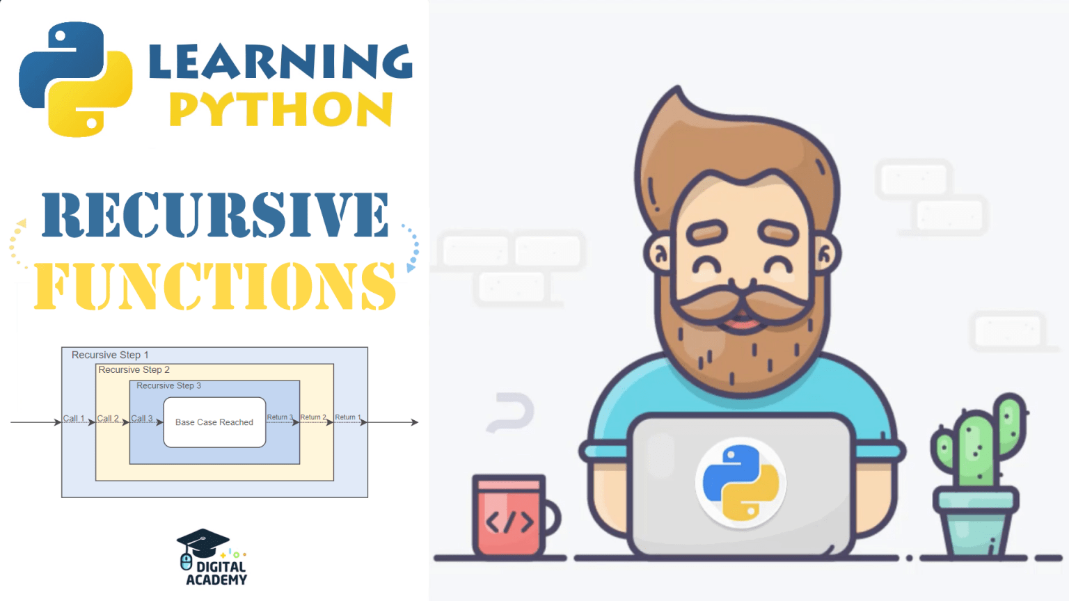 Digital Academy » How to use RECURSIVE Function in Python? (Recursion in Python)