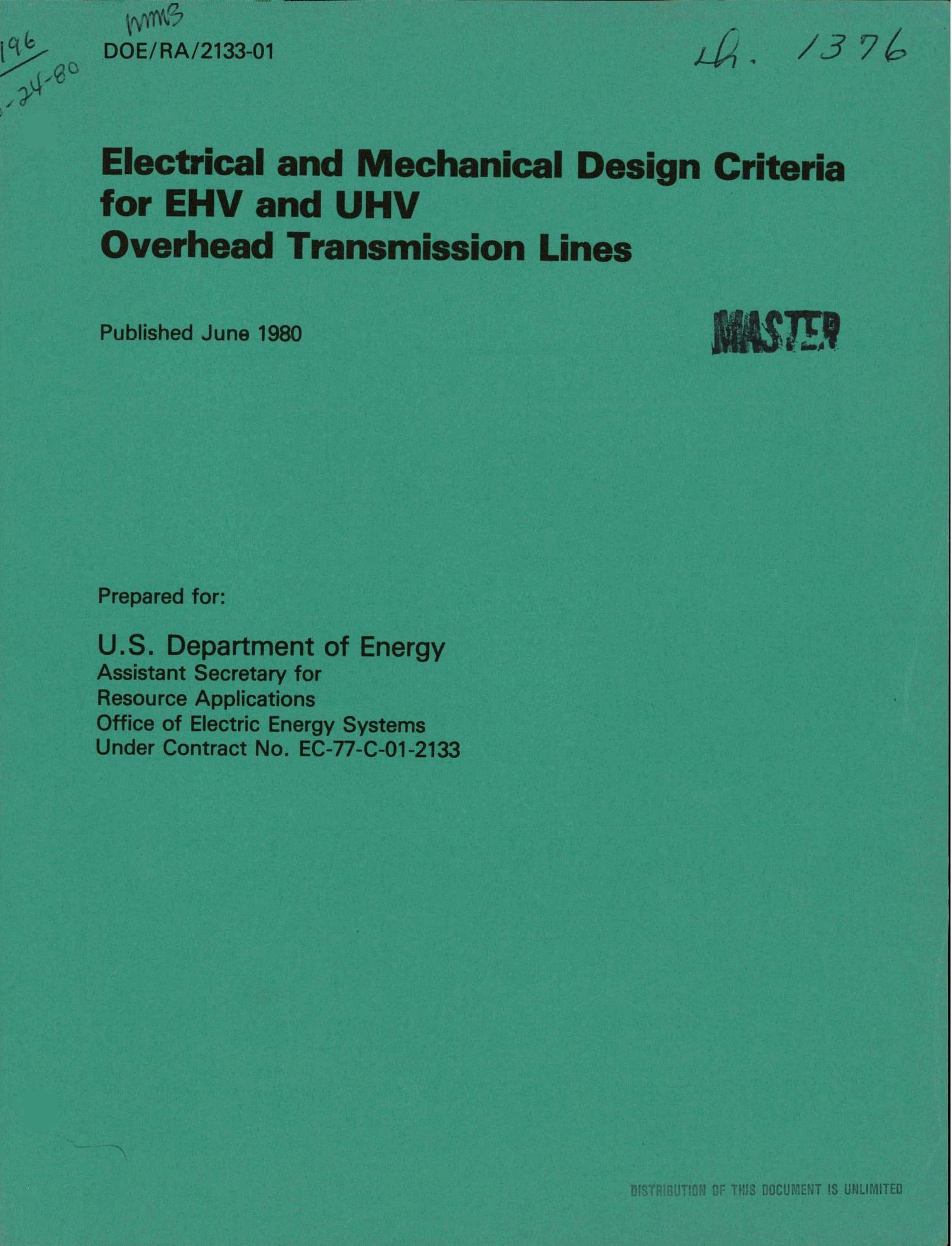Electrical and mechanical design criteria for EHV and UHV overhead