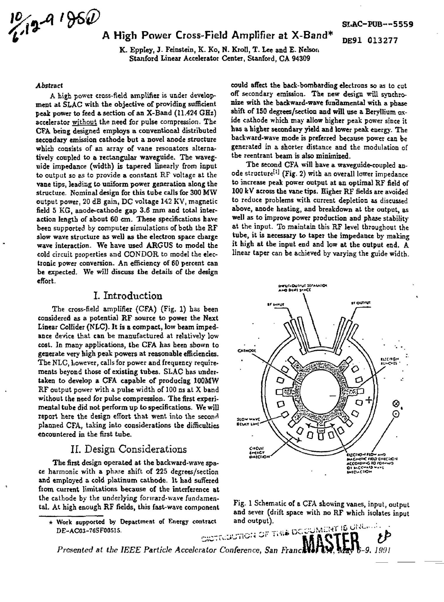 A high power crossfield amplifier at XBand UNT Digital Library
