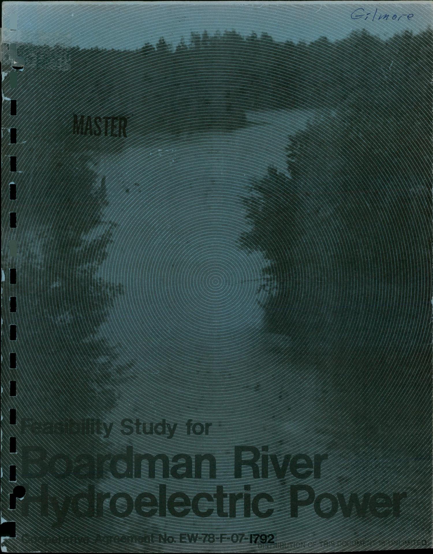 Feasibility study for Boardman River hydroelectric power. Final report