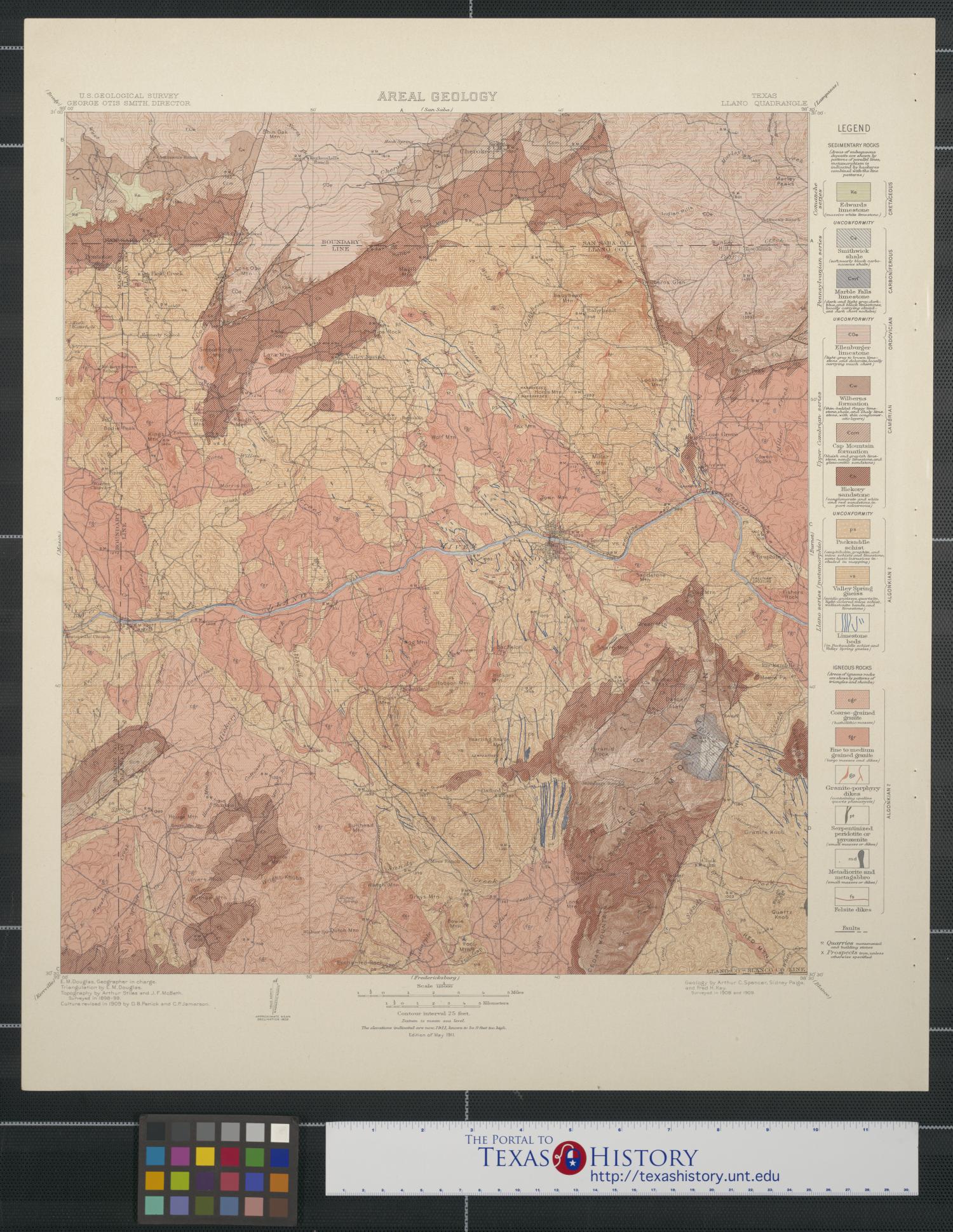 Areal Geology Texas Llano Quadrangle UNT Digital Library