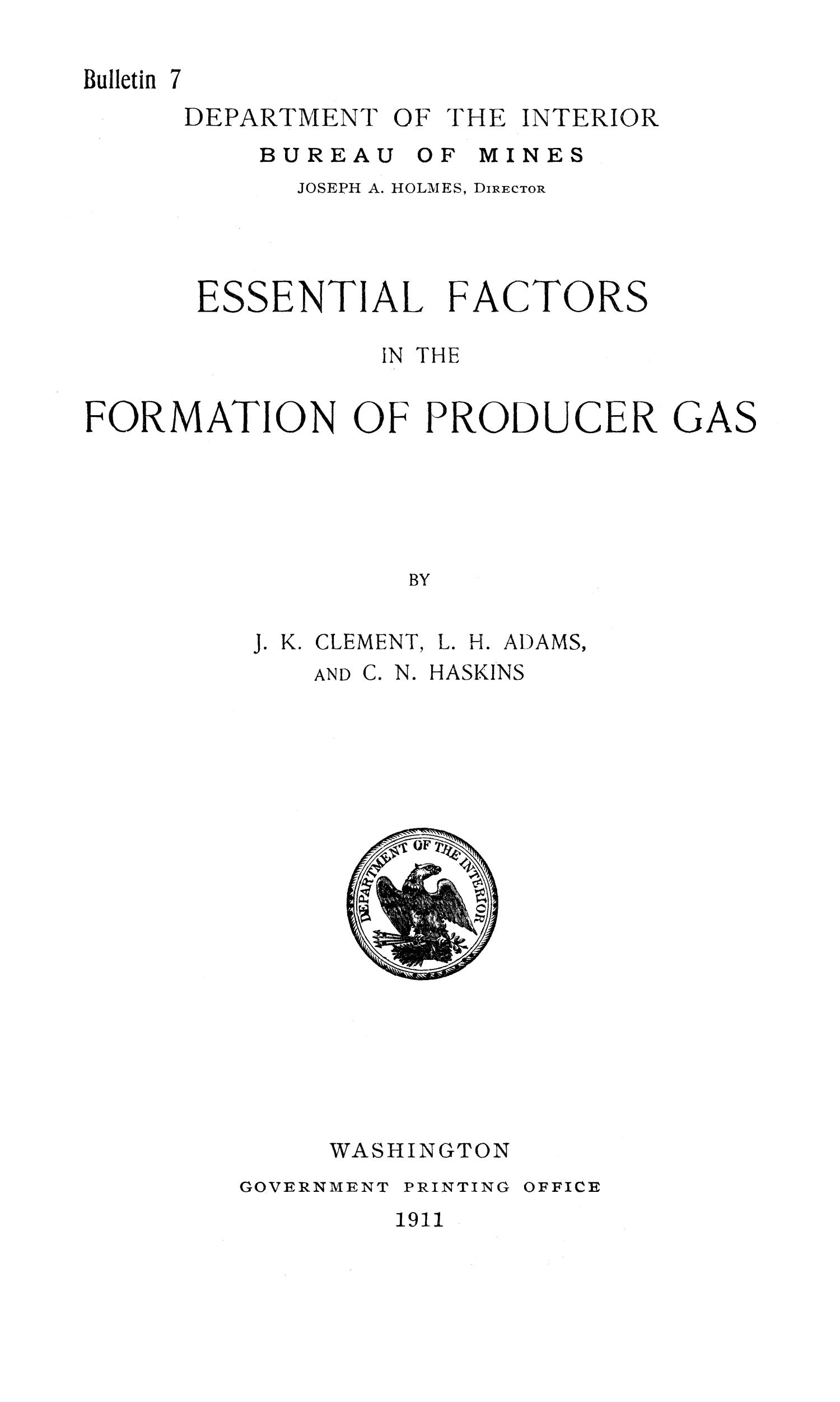 Essential Factors in the Formation of Producer Gas Page 1 UNT