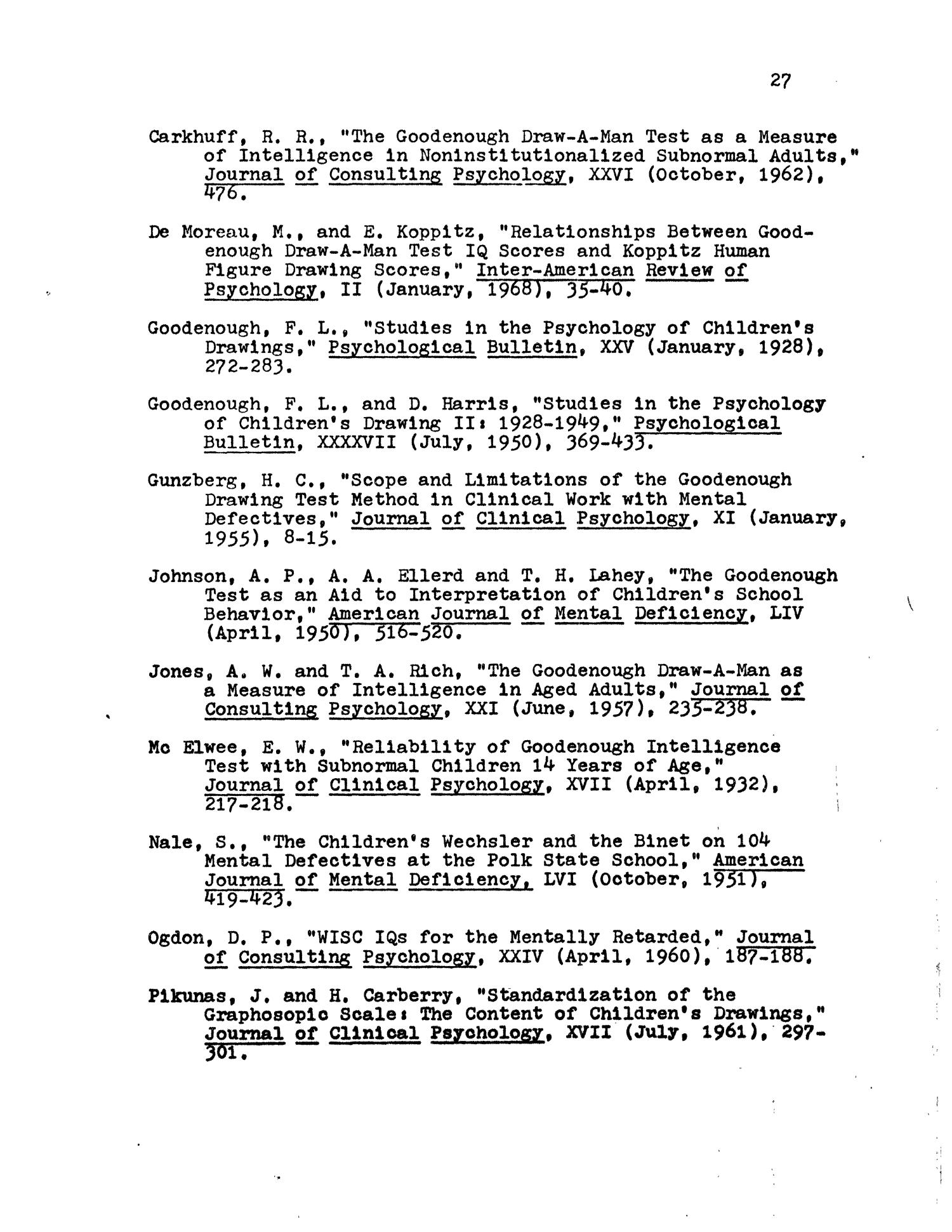 A Study of the Relationship between Wechsler Intelligence