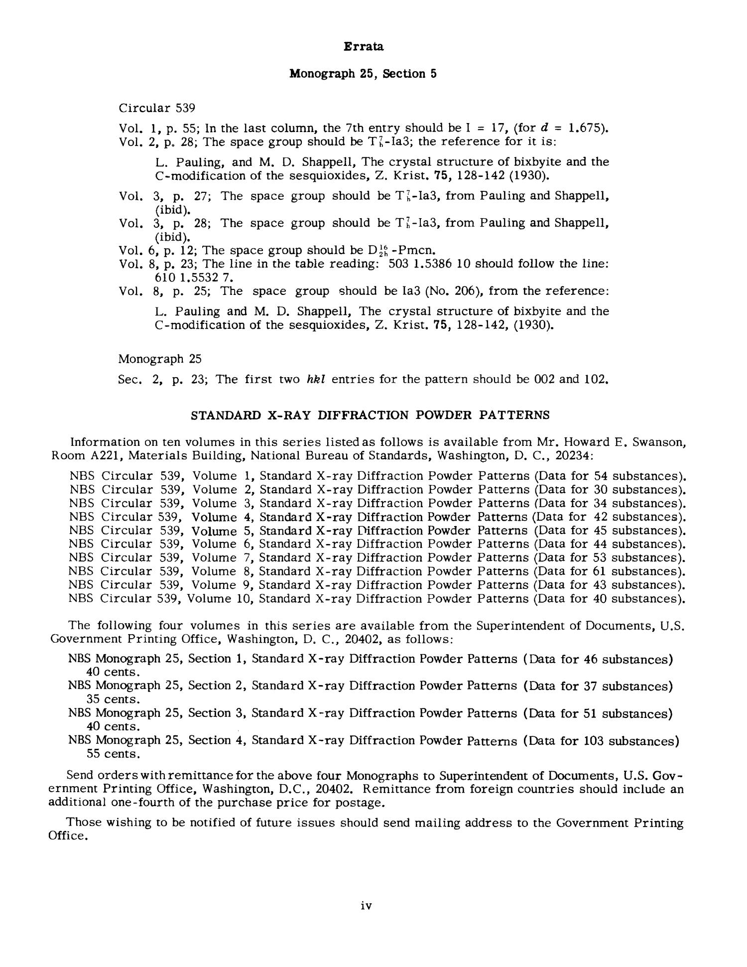 Standard Xray Diffraction Powder Patterns Section 5. Data for 80