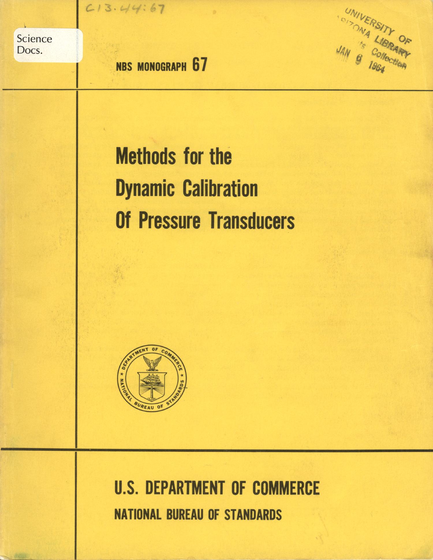 Methods for the Dynamic Calibration of Pressure Transducers UNT