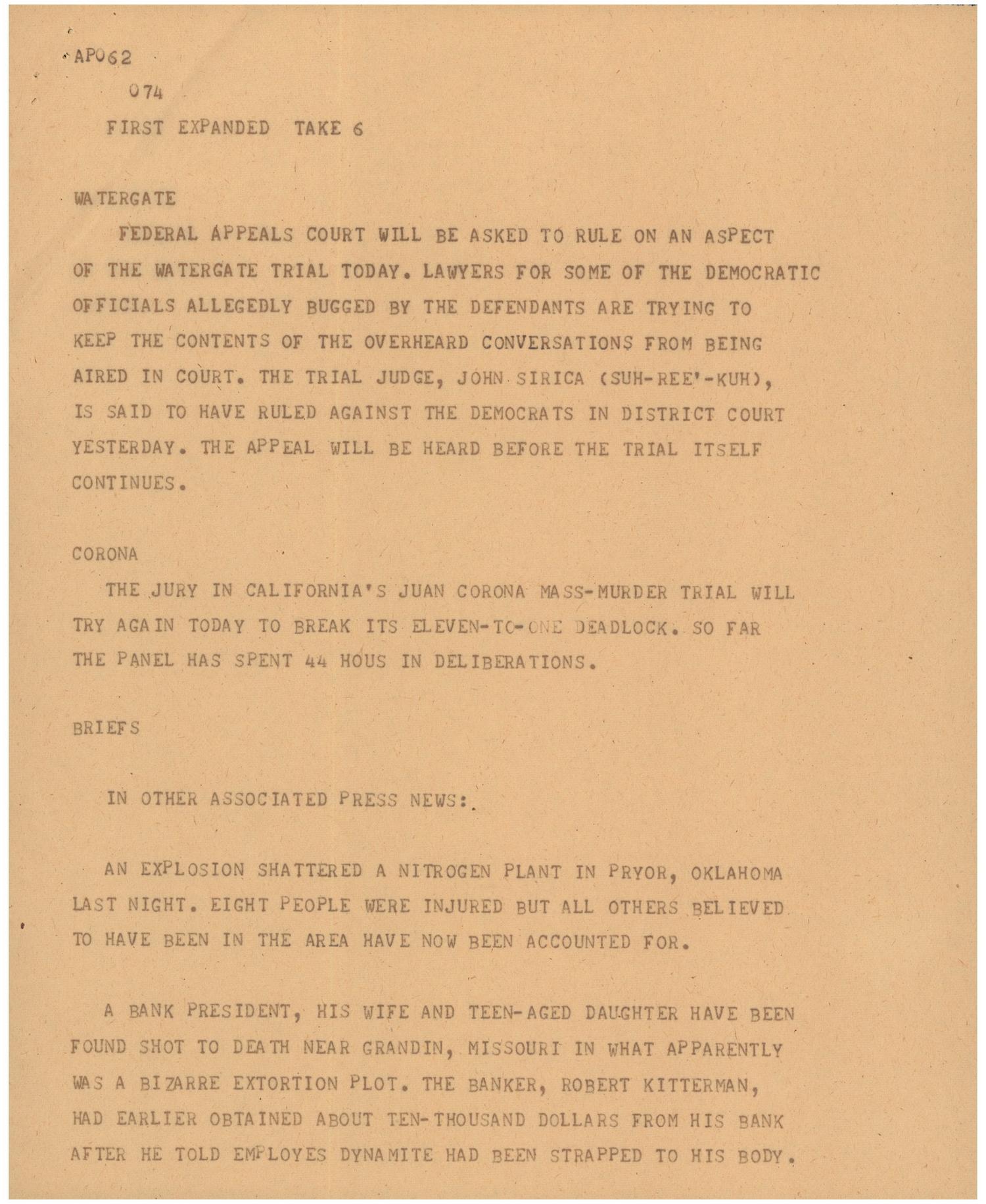 [News Script Watergate] UNT Digital Library