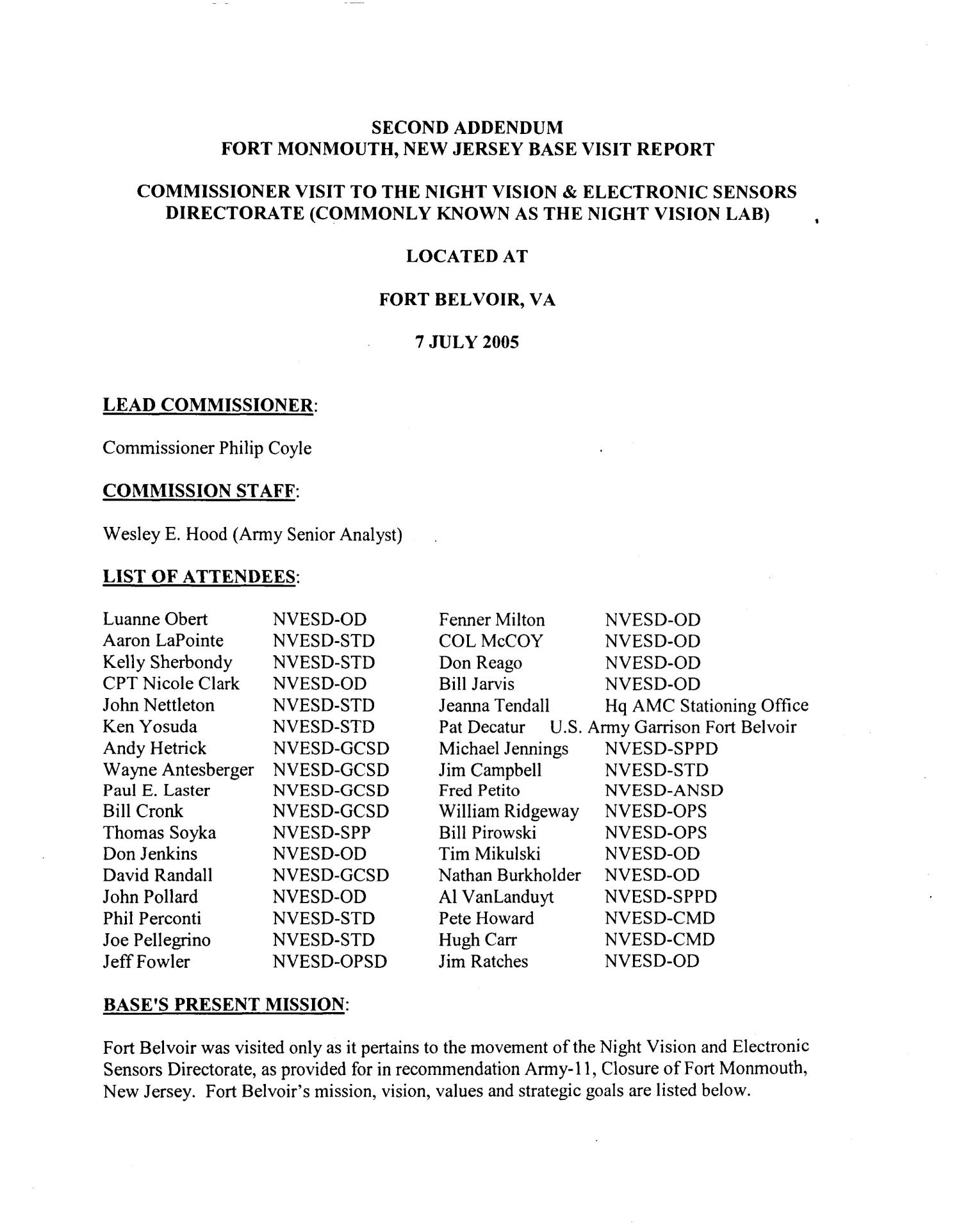 Base Visit Book Ft. Belvoir, VA Page 2 of 203 UNT Digital Library