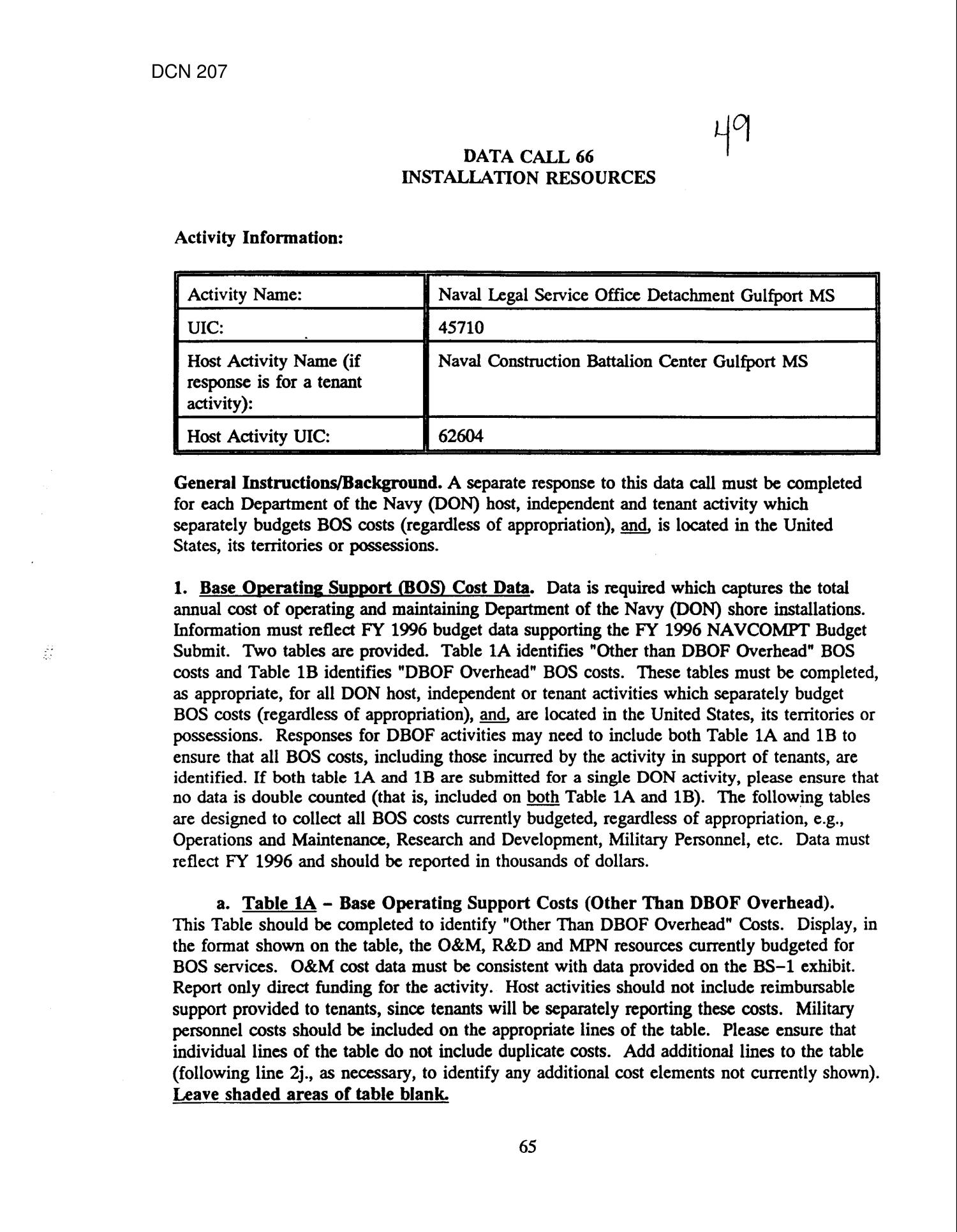 CBC GULFPORT, Gulfport, MS Data Calls COMNAVFAC UNT Digital Library