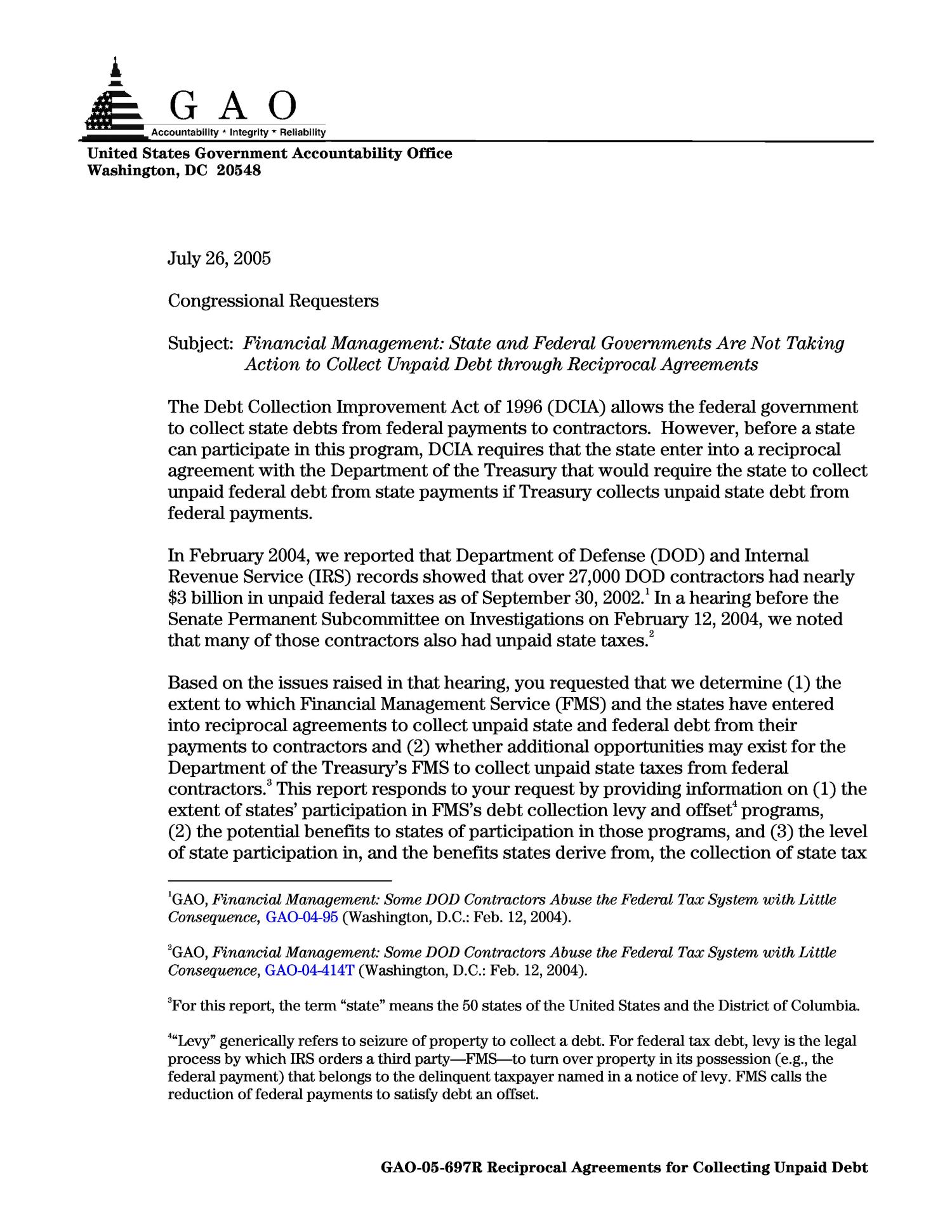 Reciprocal States Taxes