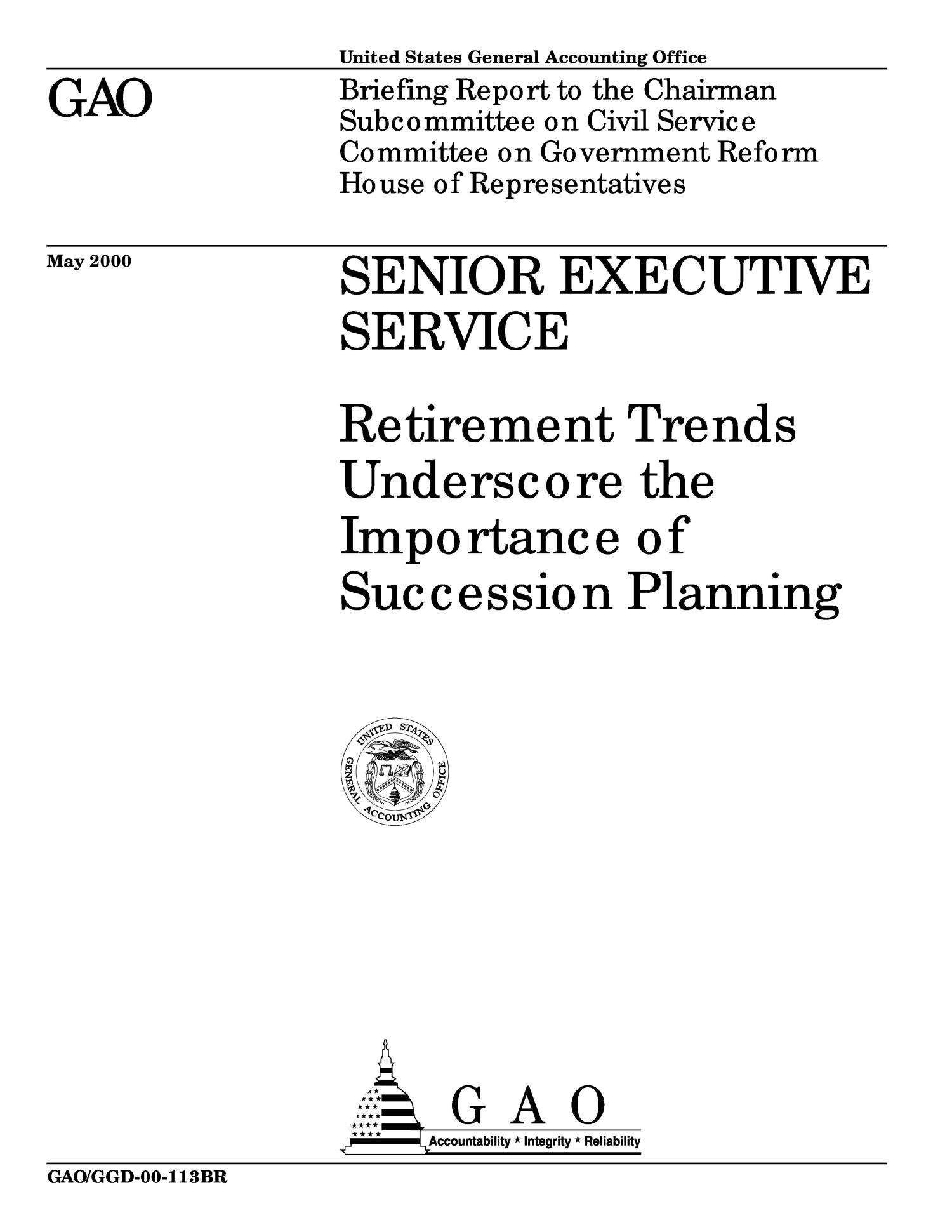 Senior Executive Service Retirement Trends Underscore the Importance