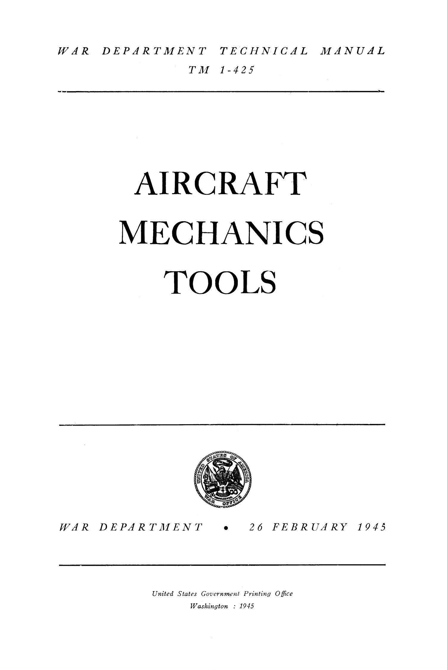 Aircraft mechanics tools. Page i UNT Digital Library
