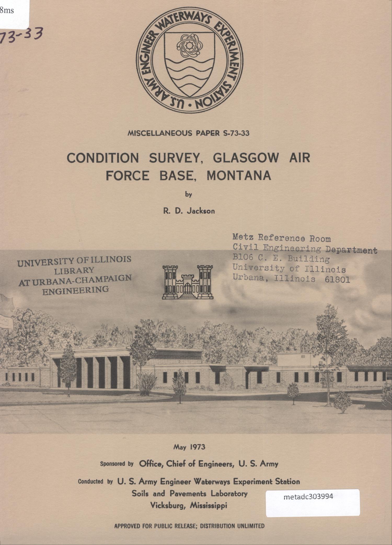 Condition Survey Glasgow Air Force Base, Montana UNT Digital Library