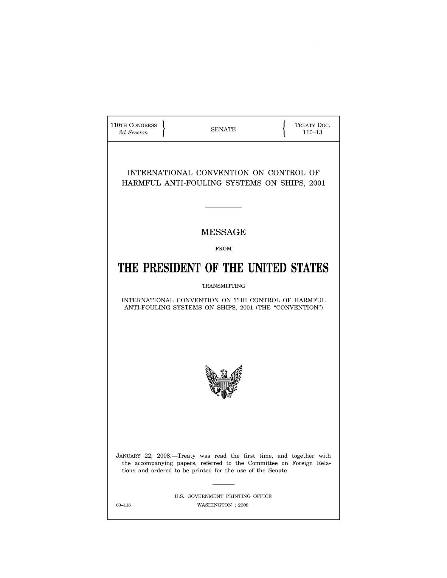 International Convention on Control of Harmful Antifouling Systems on