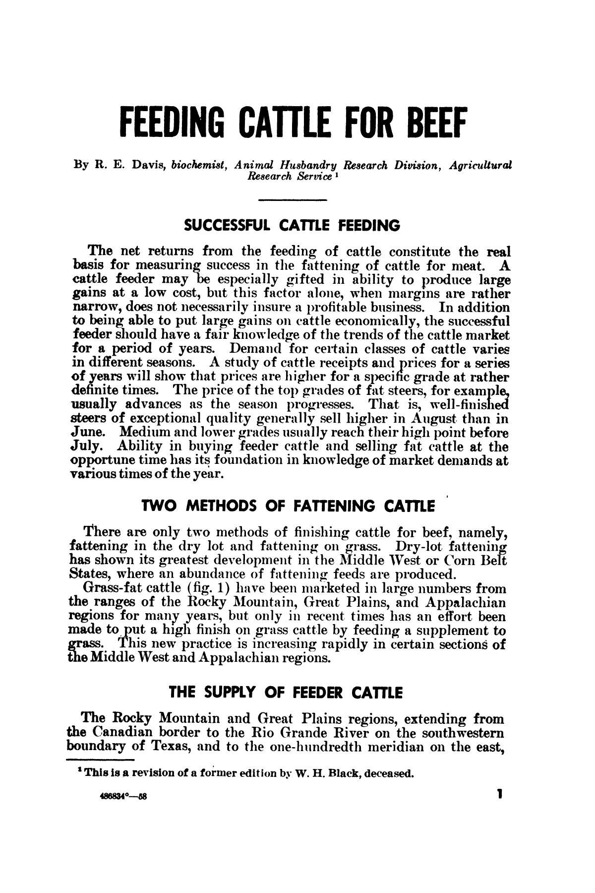 Feeding cattle for beef. Page 1 UNT Digital Library