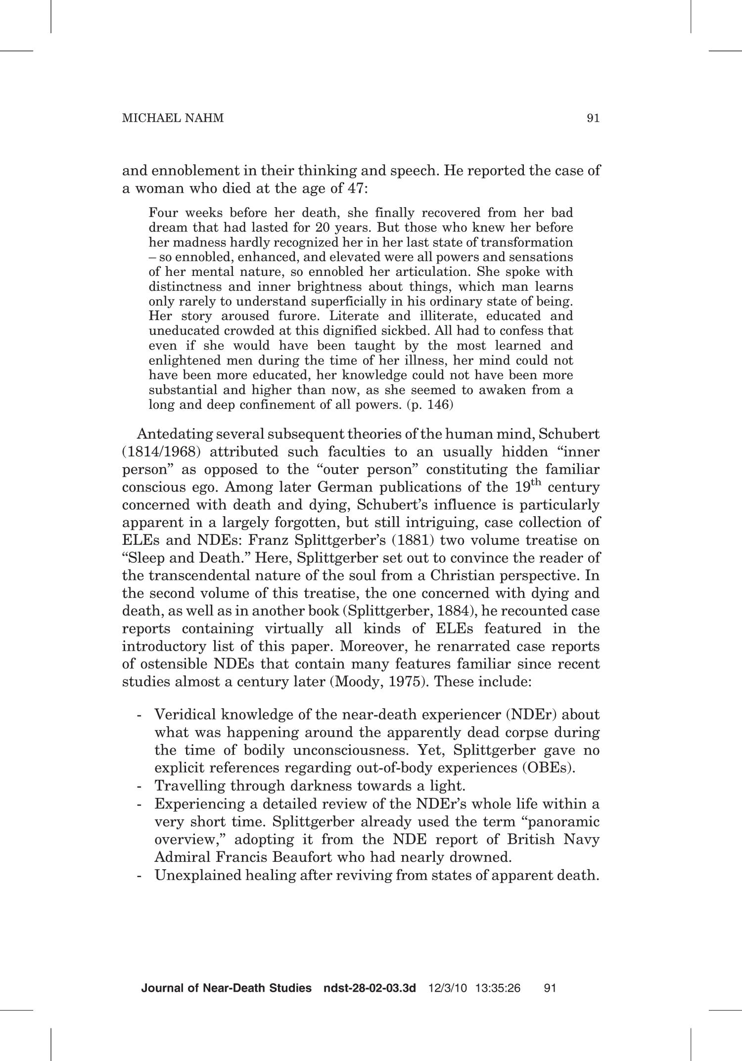 Terminal Lucidity in People with Mental Illness and Other Mental