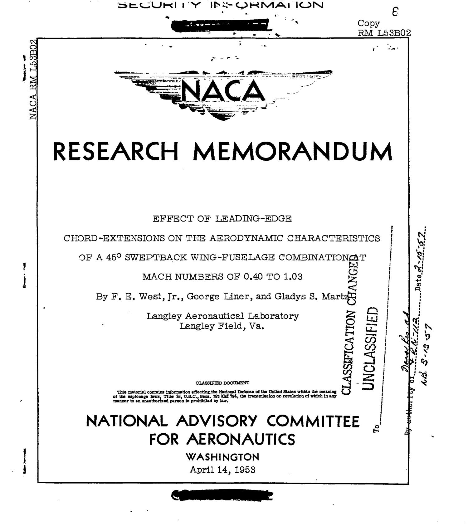 Effect of leadingedge chordextensions on the aerodynamic