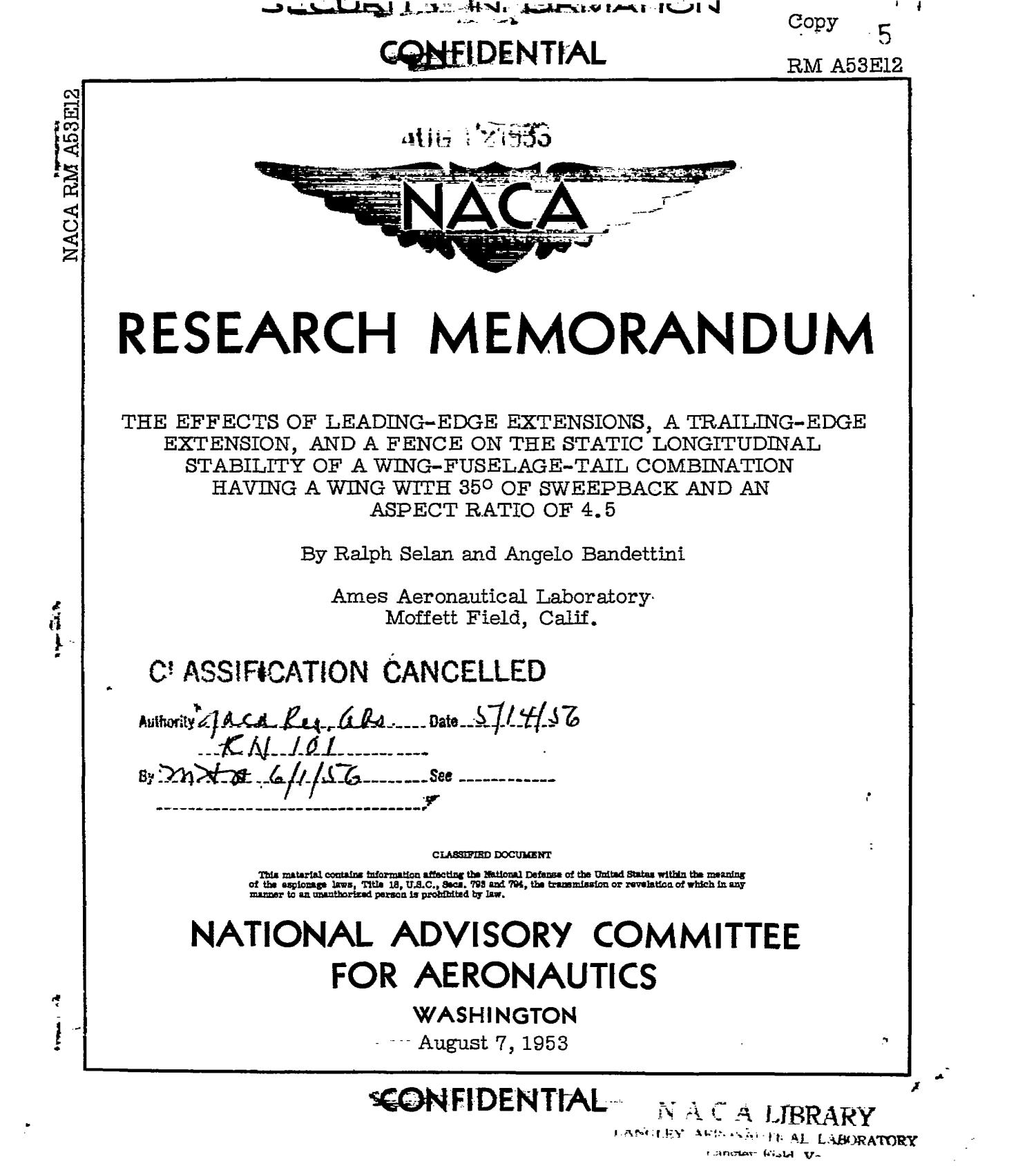 The Effects of LeadingEdge Extensions, a TrailingEdge Extension, and