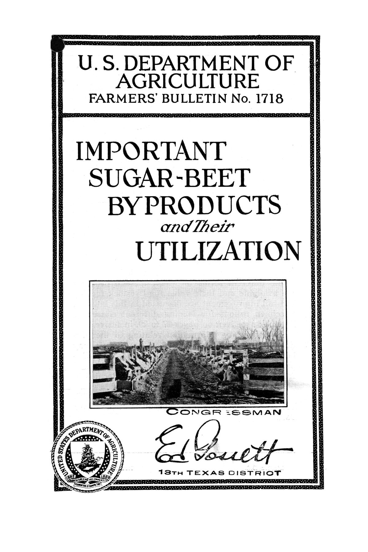 Important sugarbeet byproducts and their utilization. UNT Digital Library