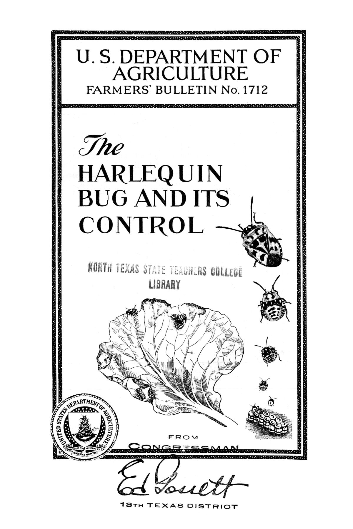 The harlequin bug and its control. UNT Digital Library