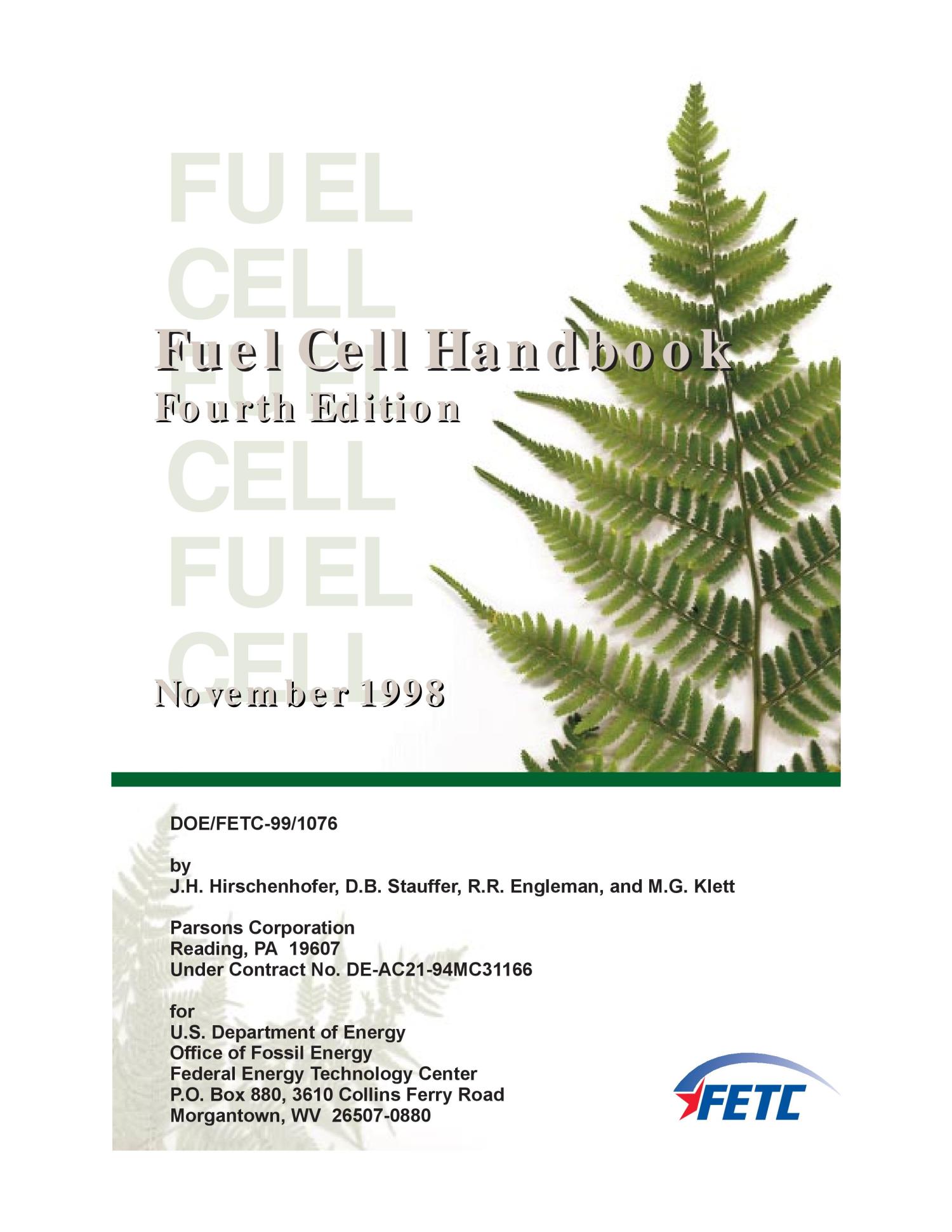 Fuel Cell Handbook, Fourth Edition UNT Digital Library