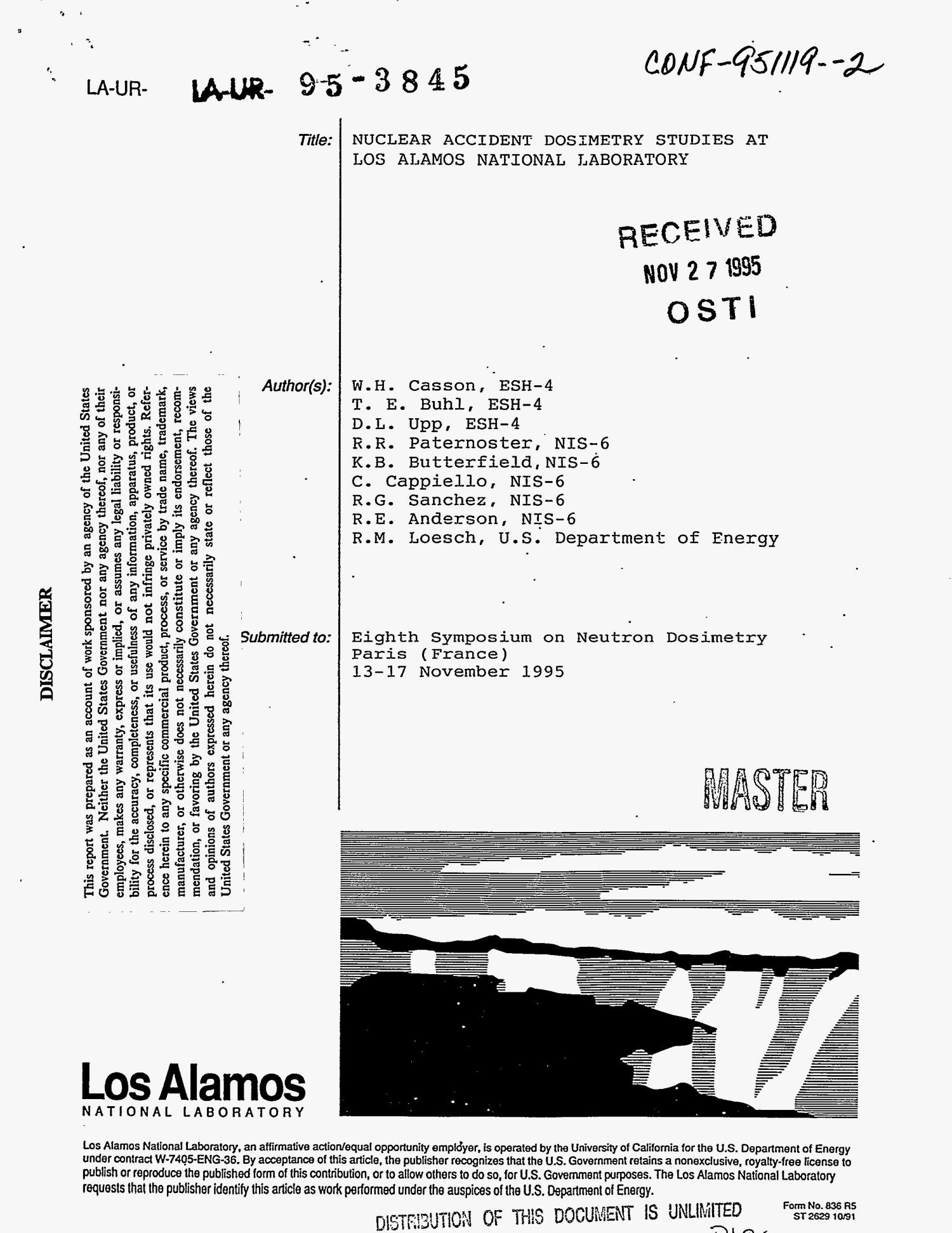 Nuclear accident dosimetry studies at Los Alamos National Laboratory