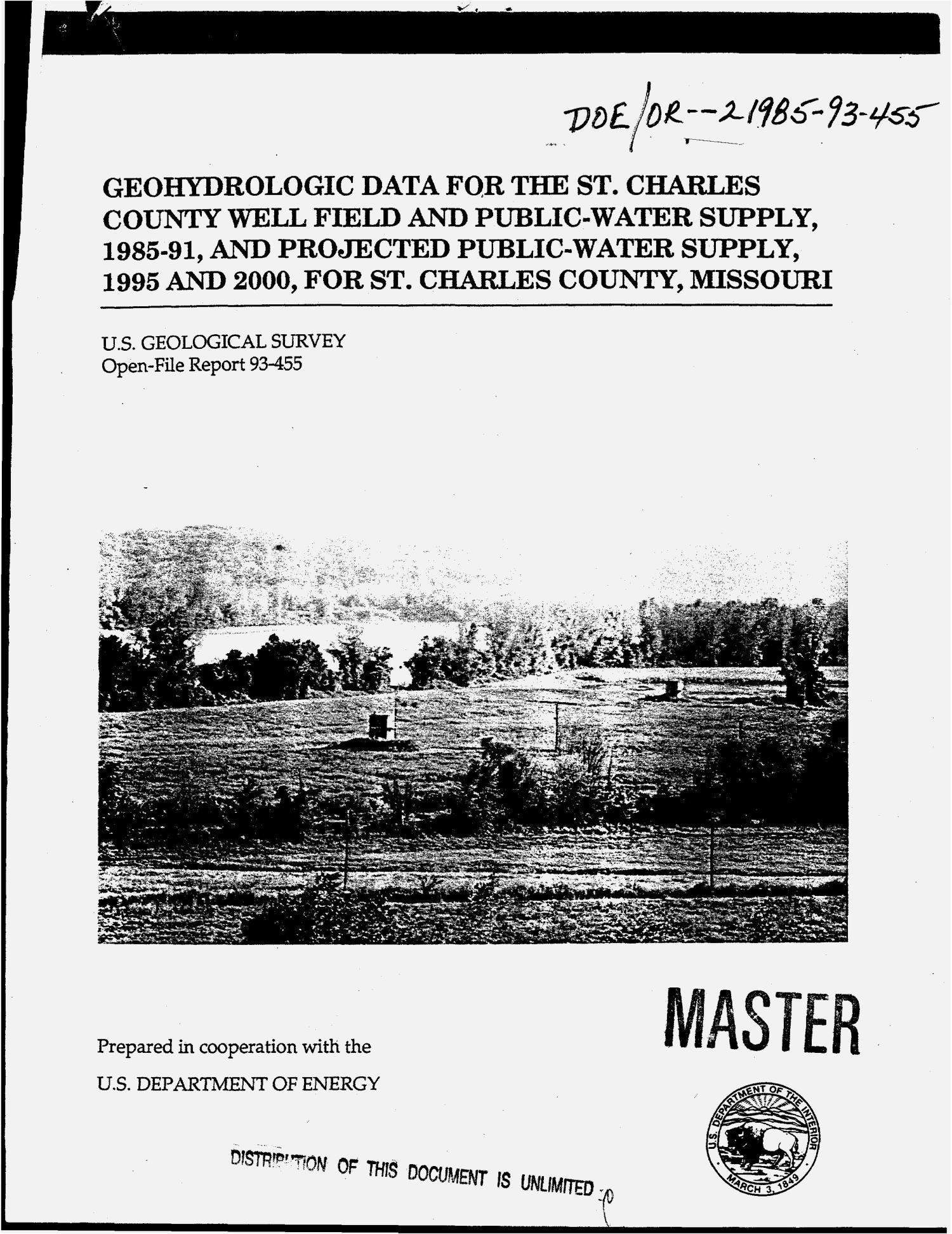 Geohydrologic data for the St. Charles County well field and public
