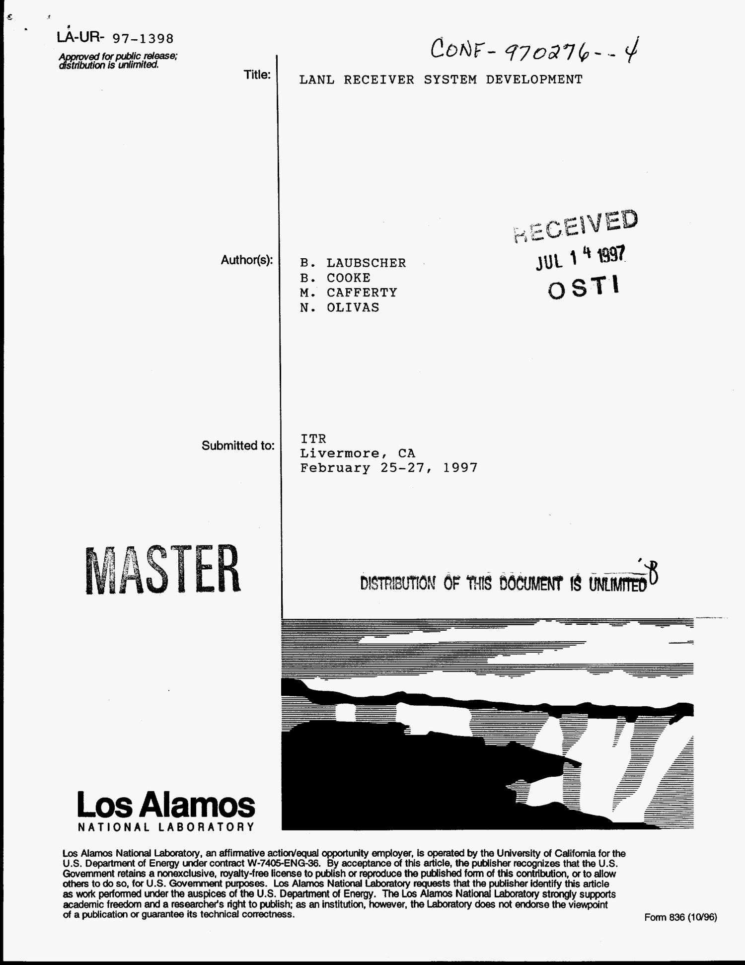 LANL receiver system development UNT Digital Library