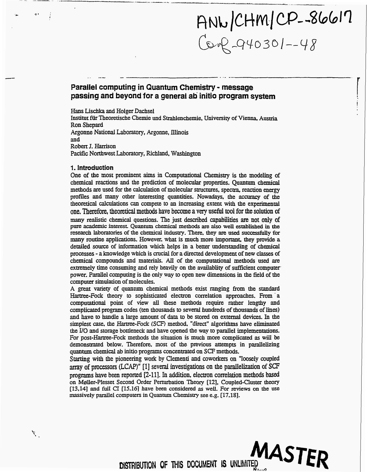 Parallel computing in quantum chemistry Message passing and beyond
