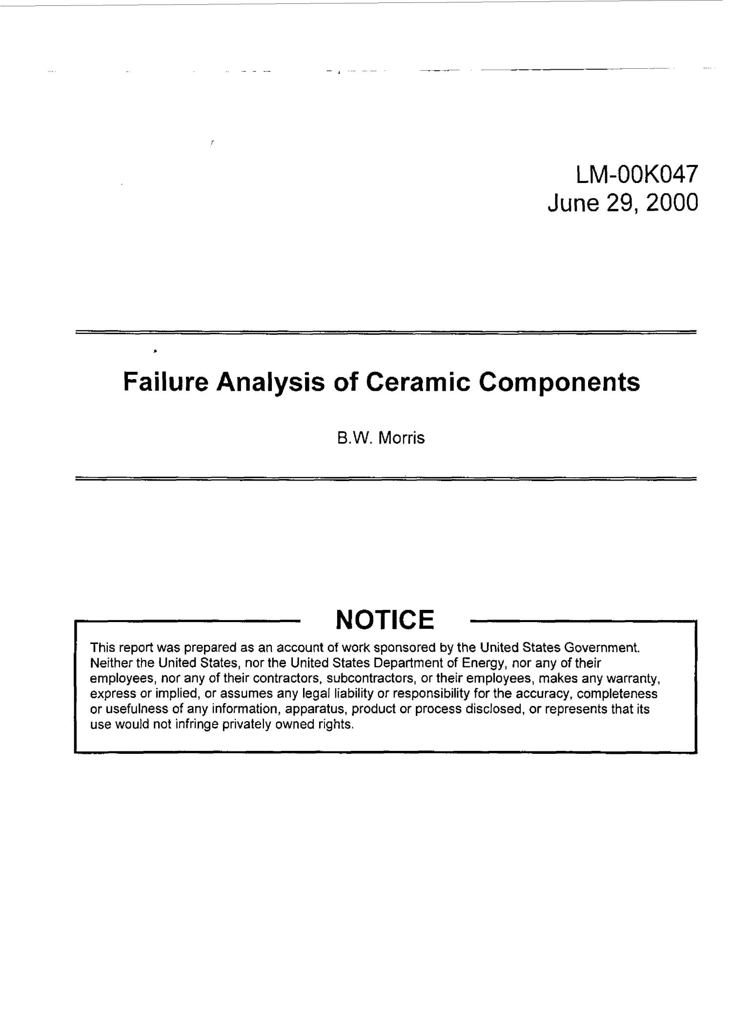 Failure Analysis of Ceramic Components UNT Digital Library