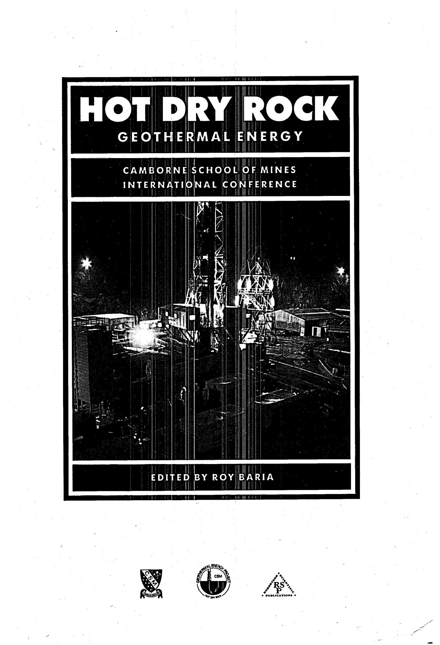 Hot Dry Rock; Geothermal Energy UNT Digital Library