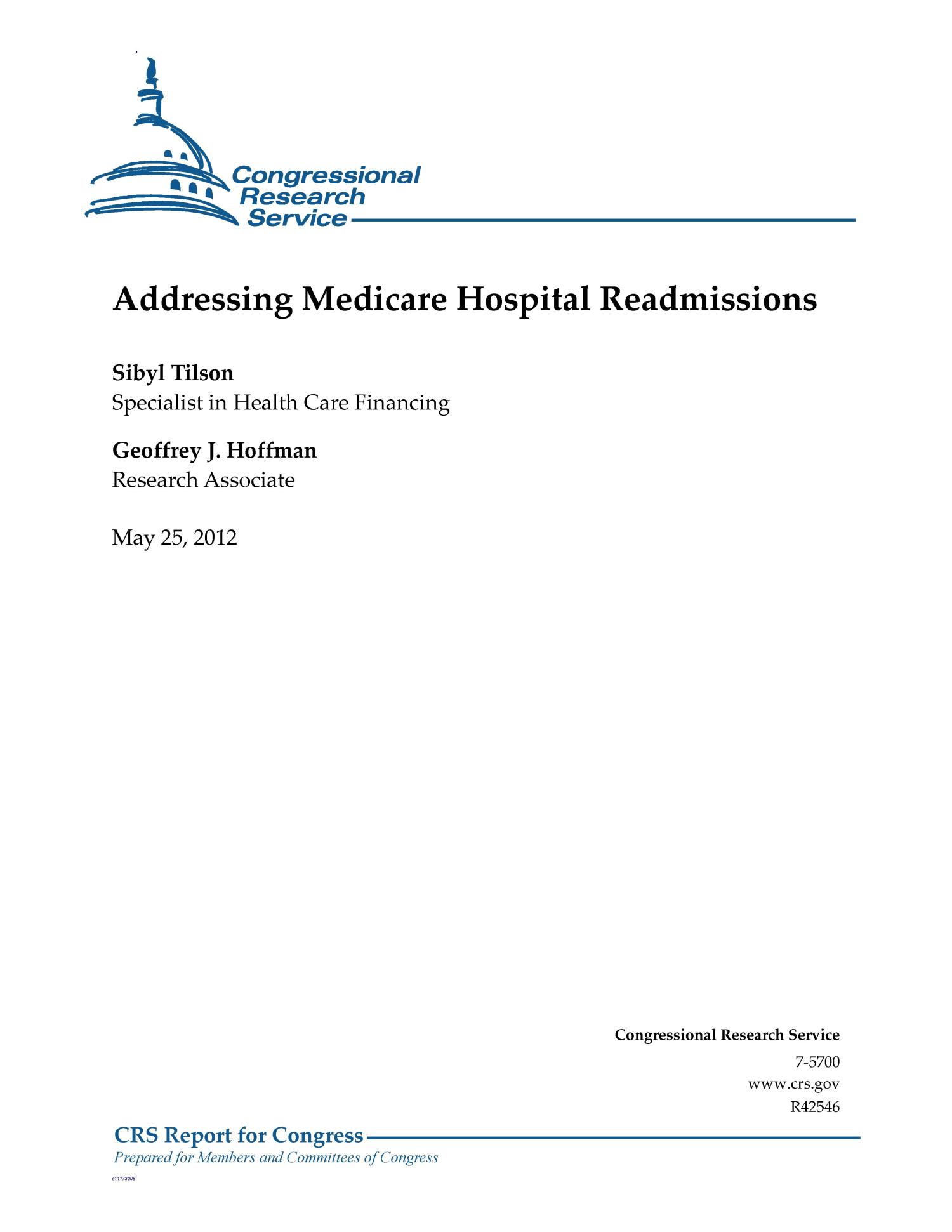 Addressing Medicare Hospital Readmissions UNT Digital Library