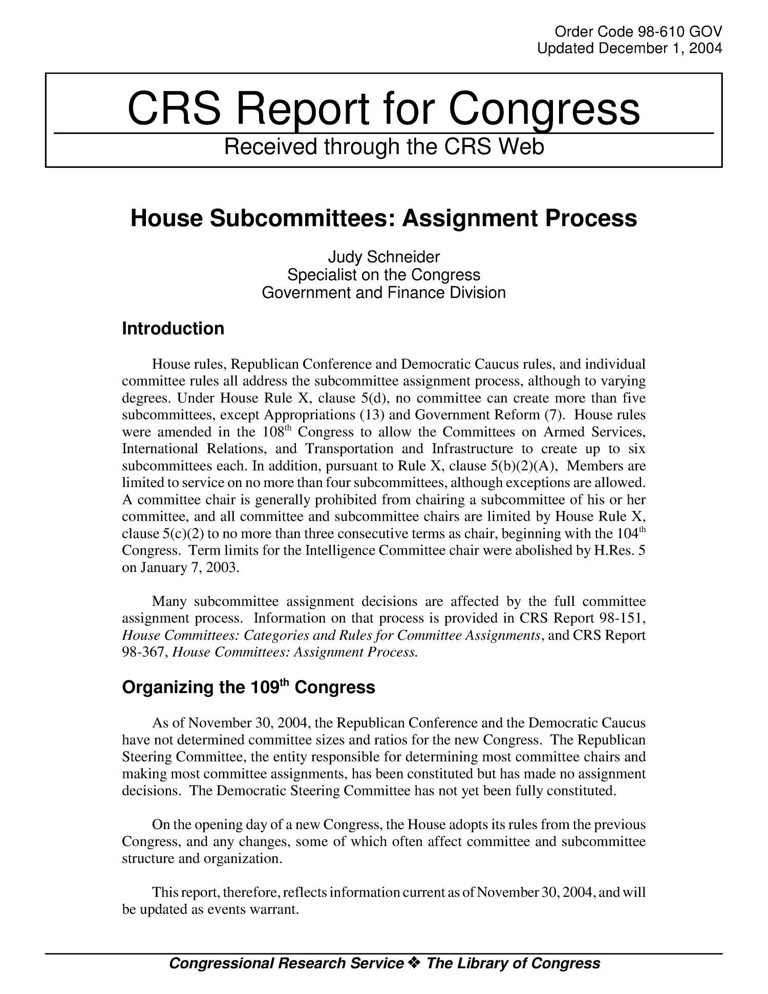 House Assignment Process UNT Digital Library