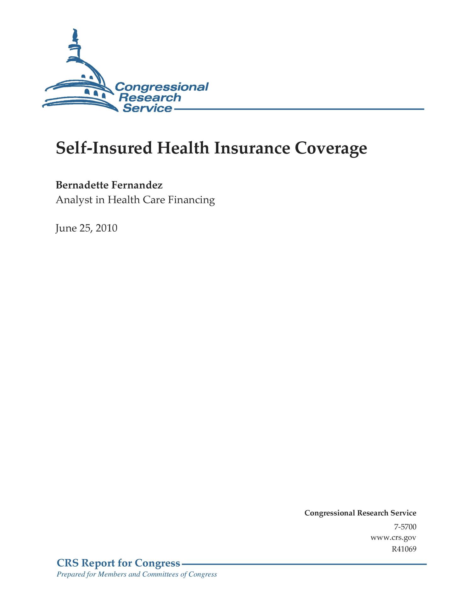 SelfInsured Health Insurance Coverage UNT Digital Library