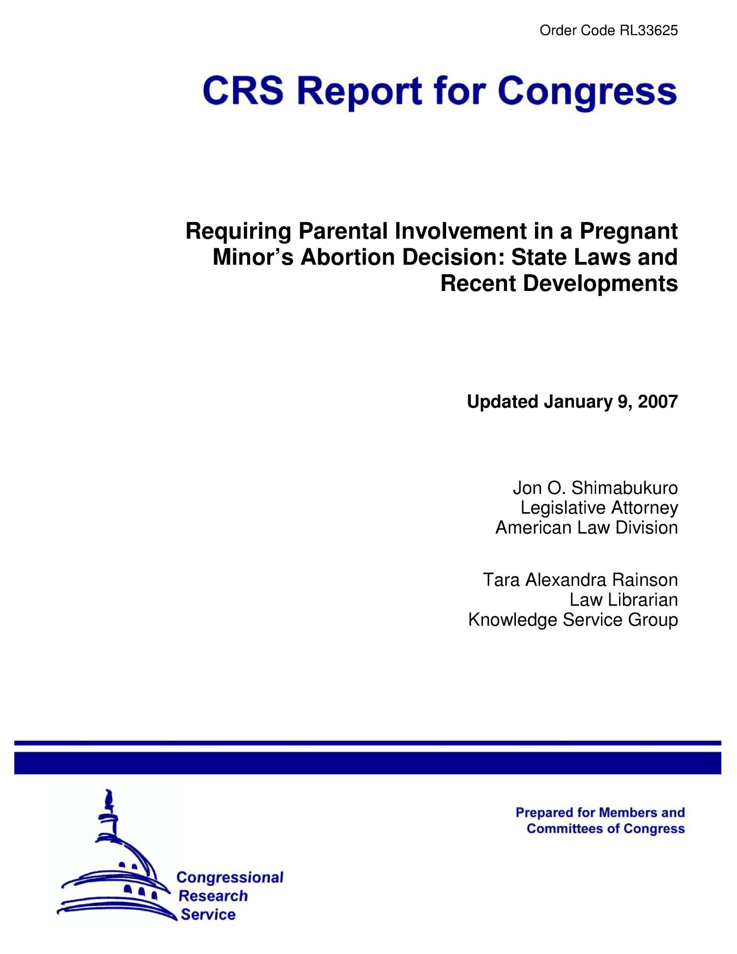 Requiring Parental Involvement in a Pregnant Minor’s Abortion Decision