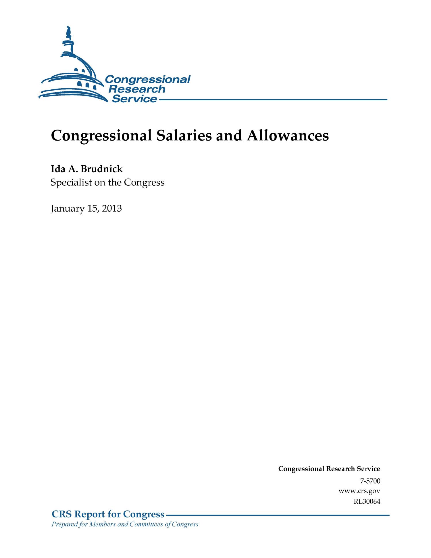Congressional Salaries and Allowances UNT Digital Library
